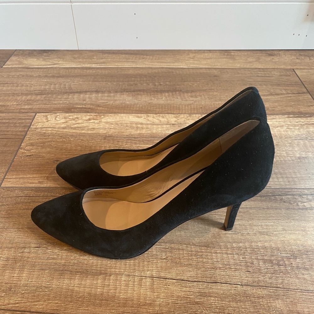INC International Concepts Black Suede Heels